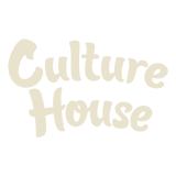 A playful, retro-style logo for 'Culture House.' The typography is thick, bubbly, and slightly irregular, giving it a handcrafted, 1970s-inspired aesthetic.