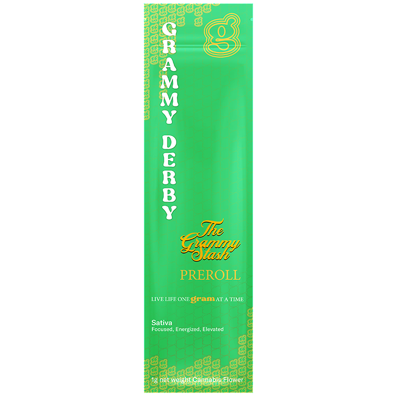 Ten cannabis pre-rolled joints arranged in a symmetrical fan shape.